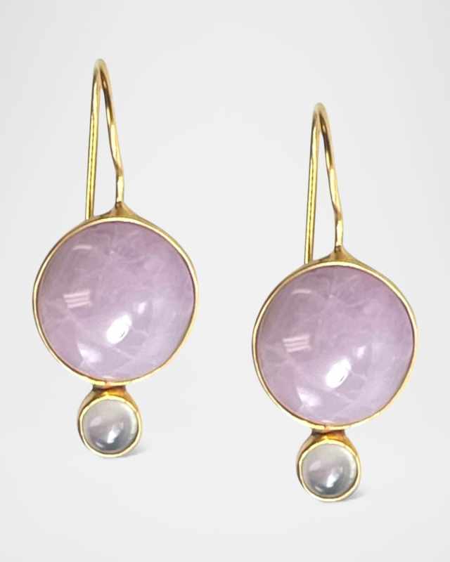 Kunzite and Mother of Pearl Midi Earrings